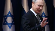 El mandatario ruso, Vladimir Putin, durante un encuentro con Benjamin Netanyahu en Jerusalén.
