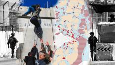 Fotomontaje sobe la situación que viven los palestinos en Cisjordania.