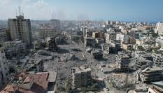 Imagen aérea del bombardeo en Gaza.