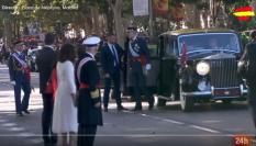 Rolls-Royce en el que han llegado al desfile Felipe VI y la reina Letizia