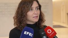 Isabel Díaz Ayuso atiende a los medios de comunicación desde Nueva York