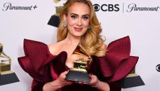 Adele en los Grammy en pasado mes de febrero.