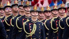 La princesa Leonor en la jura de bandera en la Academia Militar de Zaragoza.
