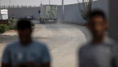 Imagen del segundo convoy de ayuda humanitaria que ha cruzado el paso egipcio de Rafah.