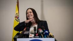 María Corina Machado, líder candidata oposición Vente Venezuela, tras conocer su victoria en las primarias para las presidenciales.