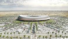 Imagen del proyecto de Cruz y Ortiz para el gran estadio del Mundial de Fútbol 2030 que planea construir Marruecos.