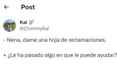 El tuit de @chimmykai