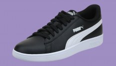 Zapatilla Puma Smash V2 L lateral negra fondo