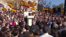 Alberto Núñez Feijóo en el acto público del PP en Valencia.
