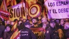 Juan García Gallardo, en la protesta frente a la sede de Ferraz