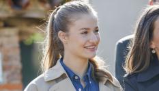 Leonor, durante su visita a Arroes, Pion y Candanal tras los princesa de Asturias.