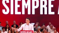 Pedro Sanchez en un acto del PSOE en Málaga.