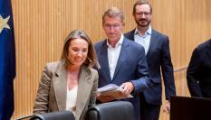 Cuca Gamarra, Núñez Feijóo y Maroto, en una imagen de archivo.