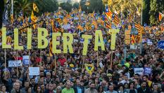 Manifestación independentista en las calles de Barcelona, en el 2019.
