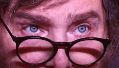 Primer plano del rostro del presidente electo de Argentina, Javier Milei.