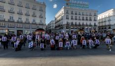 Concentración en Madrid contra la violencia de género en 2021.