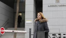 La ex secretaria general del PP María Dolores de Cospedal a la salida de la Audiencia Nacional tras declarar como testigo.