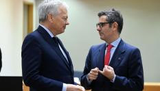 Reynders y Bolaños, este lunes 4 de diciembre, en una reunión de ministros de la UE