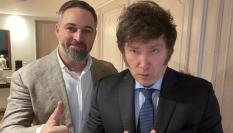 Santiago Abascal y Javier Milei en una fotografía difundida en X.