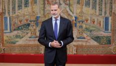 Felipe VI, en un encuentro con la Fundación Pro Real Academia el 12 de diciembre de 2023.