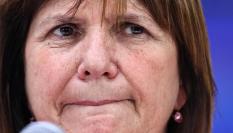 La ministra de Seguridad argentina, Patricia Bullrich, en el anuncio del nuevo protocolo de manifestaciones que se aplicará en el país.