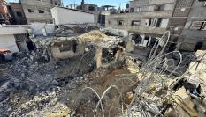 Vista del estado en el que ha quedado el hospital Kamal Adwan tras el bombardeo de Israel.