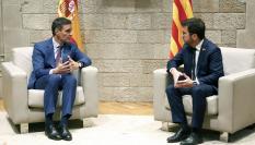 El presidente del Gobierno, Pedro Sánchez, y el presidente de la Generalitat, Pere Aragonès.