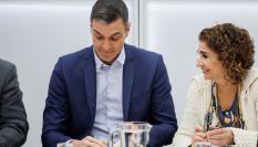 Pedro Sánchez y María Jesús Montero, en una Ejecutiva del PSOE