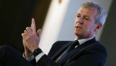 El presidente de la Xunta de Galicia, Alfonso Rueda, protagoniza un desayuno informativo celebrado en Madrid, este lunes.