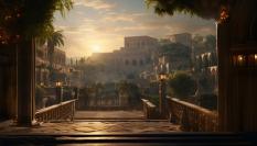 Imagen conceptual de una ciudad antigua