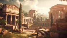 Imagen conceptual de una antigua ciudad romana