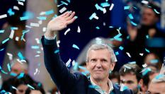 El presidente de la Xunta de Galicia y candidato del PPdeG a las próximas elecciones gallega, Alfonso Rueda, durante su proclamación como candidato.