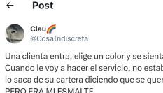 El mensaje publicado por @cosaindiscreta