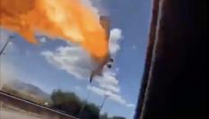 Momento del accidente de avioneta en Chile.