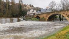 Crecida del río Eresma a su paso por Segovia