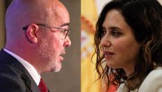 El delegado del Gobierno en Madrid, Francisco Martín, y la presidenta madrileña, Isabel Díaz Ayuso; en sendas imágenes de archivo.