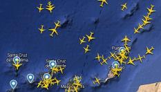 Imagen de los vuelos en Canarias durante la tarde de este jueves 18 de enero