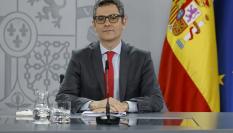 El ministro de la Presidencia, Justicia y Relaciones con las Cortes, Félix Bolaños, durante la rueda de prensa al término de la reunión del Consejo de Ministros.