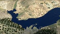 Recreación virtual de la presa andalusí localizada en la Garganta del Ciervo, Jaén.