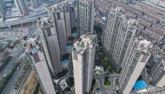Foto aérea de una zona residencial del gigante inmobiliario chino Evergrande.