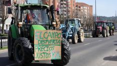 Trabajadores del campo, en una protesta este jueves 1 de febrero en León