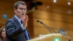 Imagen de archivo del líder del PP, Alberto Núñez Feijóo, en el Senado.