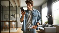 Hombre preocupado de una llamada spam