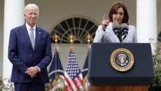 Joe Biden y Kamala Harris, en una intervención ante los medios