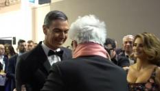 Pedro Sánchez con Pedro Almodóvar y Penélope Cruz