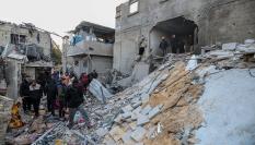 Imagen de archivo de un edificio en ruinas en el clave de Rafah, en la Franja de Gaza.