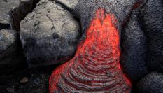 La lava de un volcán.