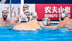La selección de waterpolo de España.