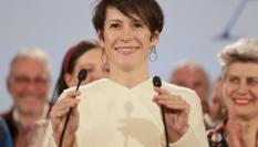 La candidata del BNG a la presidencia de la Xunta de Galicia, Ana Pontón, comparece ante los medios de comunicación este domingo tras conocerse los resultados electorales, en los que el PP de Alfonso Rueda ha mantenido la mayoría absoluta.