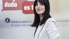 Emi Huelva en la presentación de la iniciativa "En cáncer, ninguna duda es tonta".